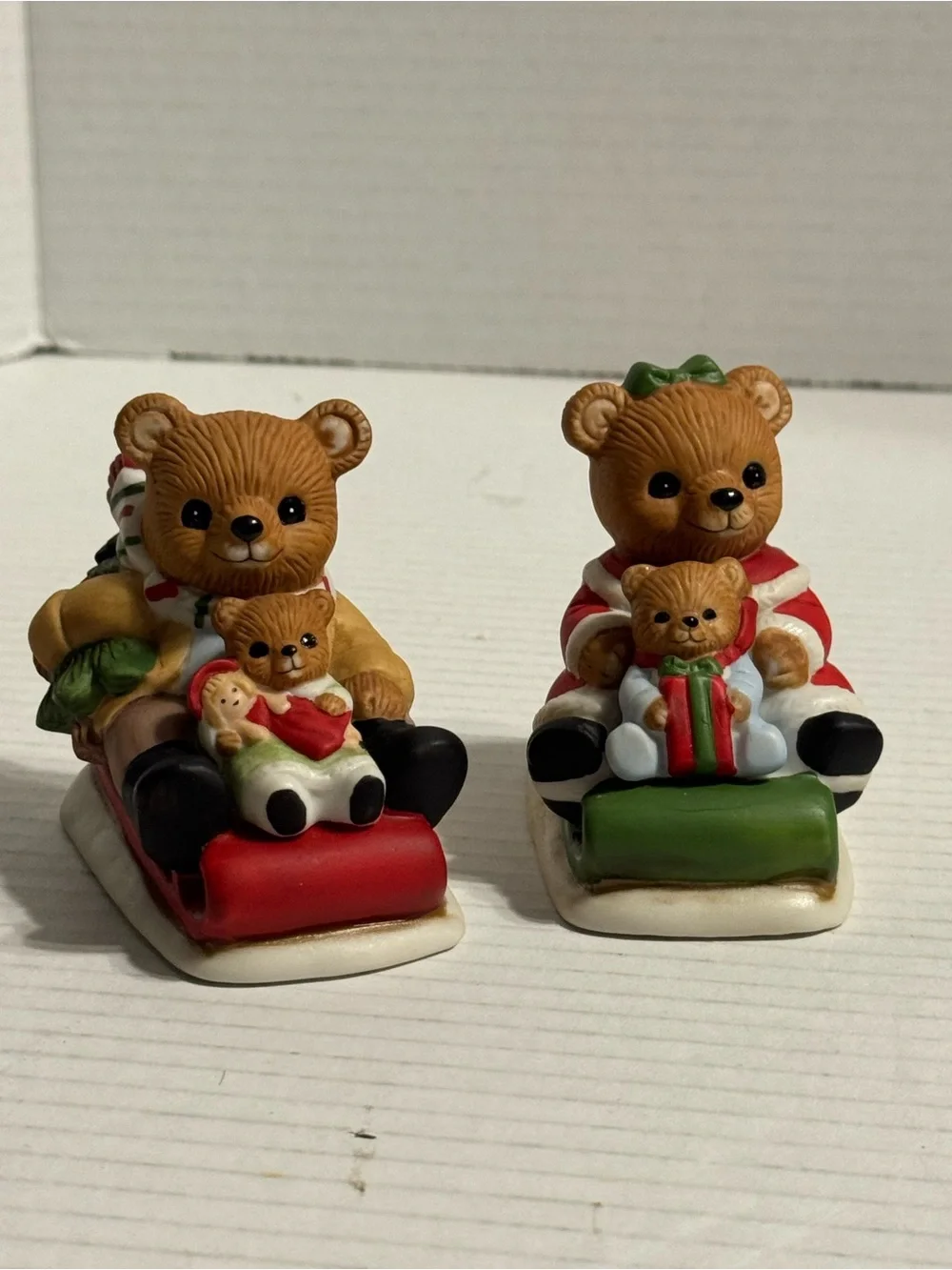 VTG Home Interiors Christmas Bears Set of 2